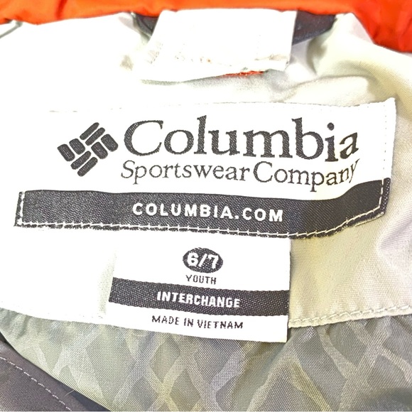 Boy’s Columbia Bugaboo Windbreaker Jacket 6/7 Small Shell orange - Picture 4 of 5